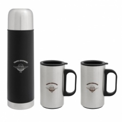 Coffret bouteille isotherme + 2 mugs PARA