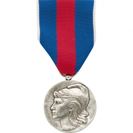 Médaille ordonnance Service Militaire Volontaire Bronze Argenté