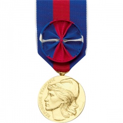 Médaille ordonnance Service Militaire Volontaire Bronze Doré