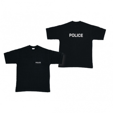 Tee-shirt noir marquage Police