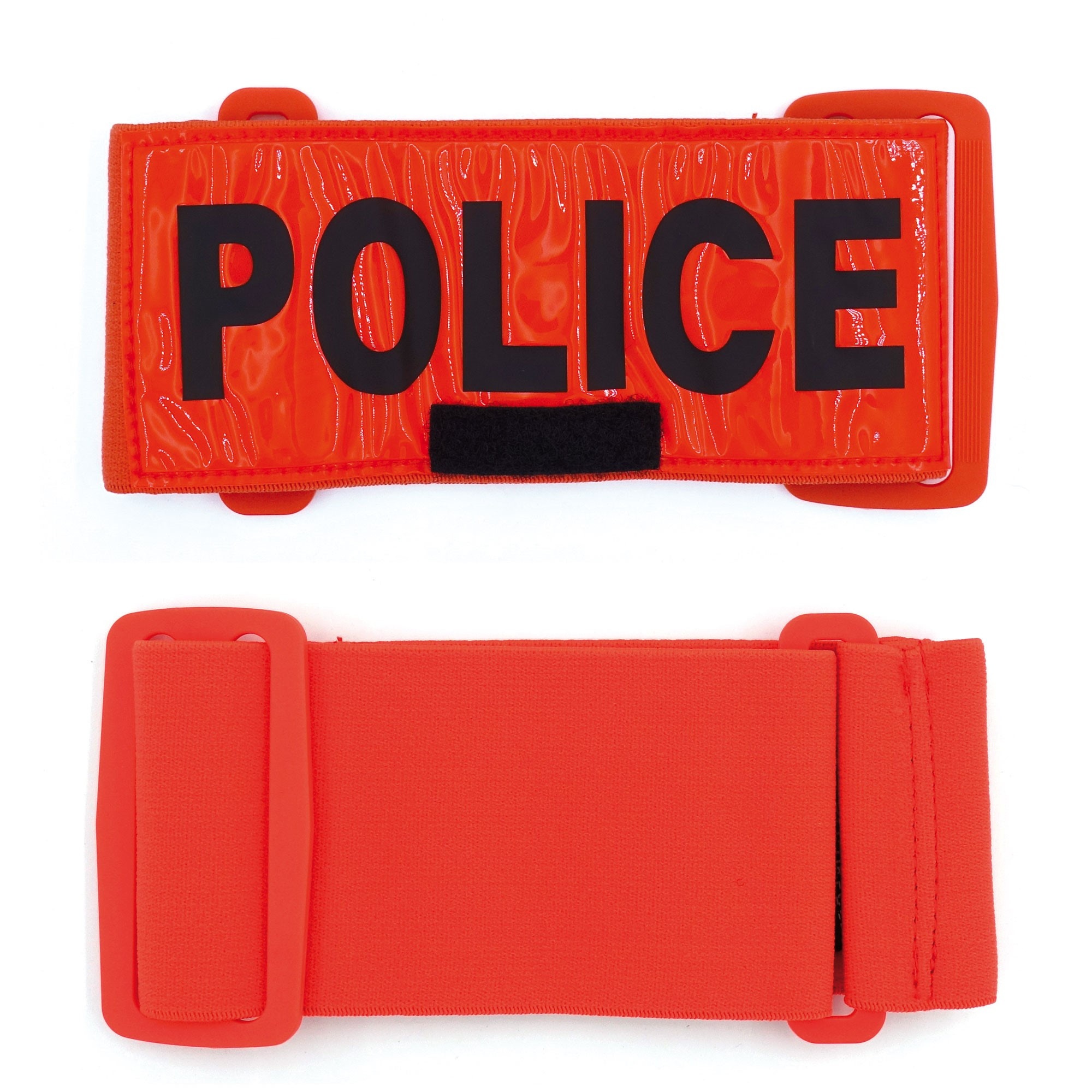 Brassard Police Haute Visibilité Orange Velcro