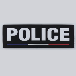 Bande poitrine résine Police liseré bleu blanc rouge 3 x 10 cm