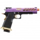 Pistolet Airsoft GBB Stryk Hi-Capa 5.1 Violet et Or Lancer Tactical avec RMR