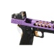 Pistolet Airsoft GBB Stryk Hi-Capa 5.1 Violet et Or Lancer Tactical avec RMR