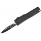 Couteau automatique lame drop point en acier manche aluminium