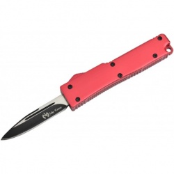 Couteau automatique lame drop point en acier manche aluminium