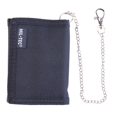 PORTEFEUILLE AVEC CHAÎNE DE SÉCURITÉ NOIR