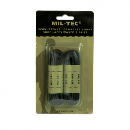 Lot de 2 lacets noir ciré rond 180cm