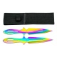 JEU 2 COUTEAUX LANCER THIRD ARC-EN-CIEL 11CM INOX + ETUI