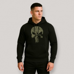 Sweat-shirt Punisher Kaki Noir